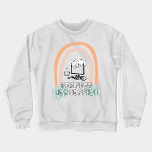 Perfect Homeoffice with Cat and Coffee Crewneck Sweatshirt